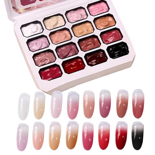 Patting Nail Gel Kit - Gradient Manicure Color Set | Beginner System Professional Nail Coloring Practice Training System Multico