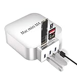 USB C Hub for Mac mini M4/M4 Pro with M.2 Nvme SSD Enclosure, 6 in 1 Mac mini M4 Dock with 3 * 5Gbps USB 3.0, SD/TF Car Slot, mac M-iNi m4 Nvme Adapter Fits 2230/2242/2260/2280