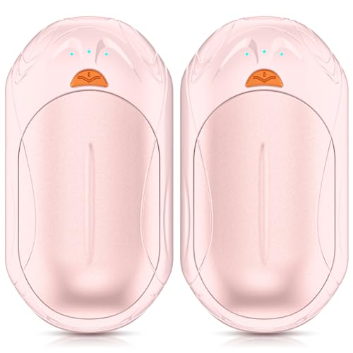 POMPONGO AI Hand Warmers Rechargeable 2 Pack, 6000mAh Warmer, 20Hrs Long Heating, Portable Pocket Heater, Gifts for Christmas, Camping, Hunting