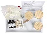 Minimal & Modern DIY Coconut Wax Blend Candlemaking Kit by Banter & Bliss Candle Co. - Makes Four 7 oz. Candles - Make More Kit (32 pieces)