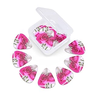Ensemble de 12 médiators de guitare Pink Rose pour guitare acoustique, guitare électrique, contrebasse, ukulélé - Les Beatles, Paul McCartney, John Lennon, RIngo Starr, George Harrison Ensemble de 12 médiators de guitare Pink Rose pour guitare acoustique, guitare électrique, contrebasse, ukulélé – Image 6