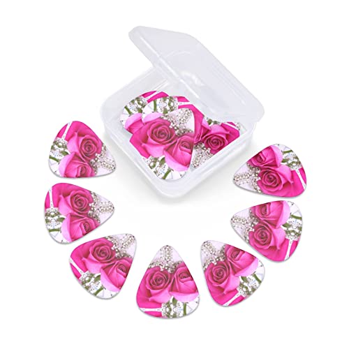 Ensemble de 12 médiators de guitare Pink Rose pour guitare acoustique, guitare électrique, contrebasse, ukulélé - Les Beatles, Paul McCartney, John Lennon, RIngo Starr, George Harrison Ensemble de 12 médiators de guitare Pink Rose pour guitare acoustique, guitare électrique, contrebasse, ukulélé – Image 7