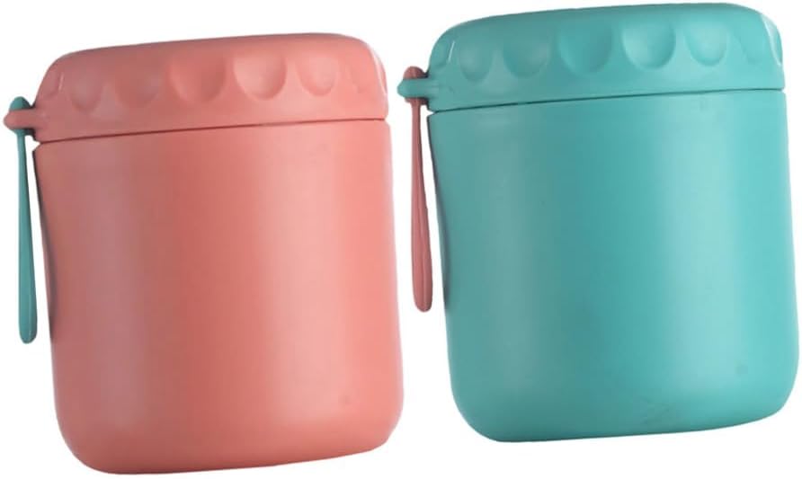 Amosfun 2Pcs Portable Breakfast Cup Multi Purpose Soup Drink Container Leakproof for School Office Travel Design Easy to Carry