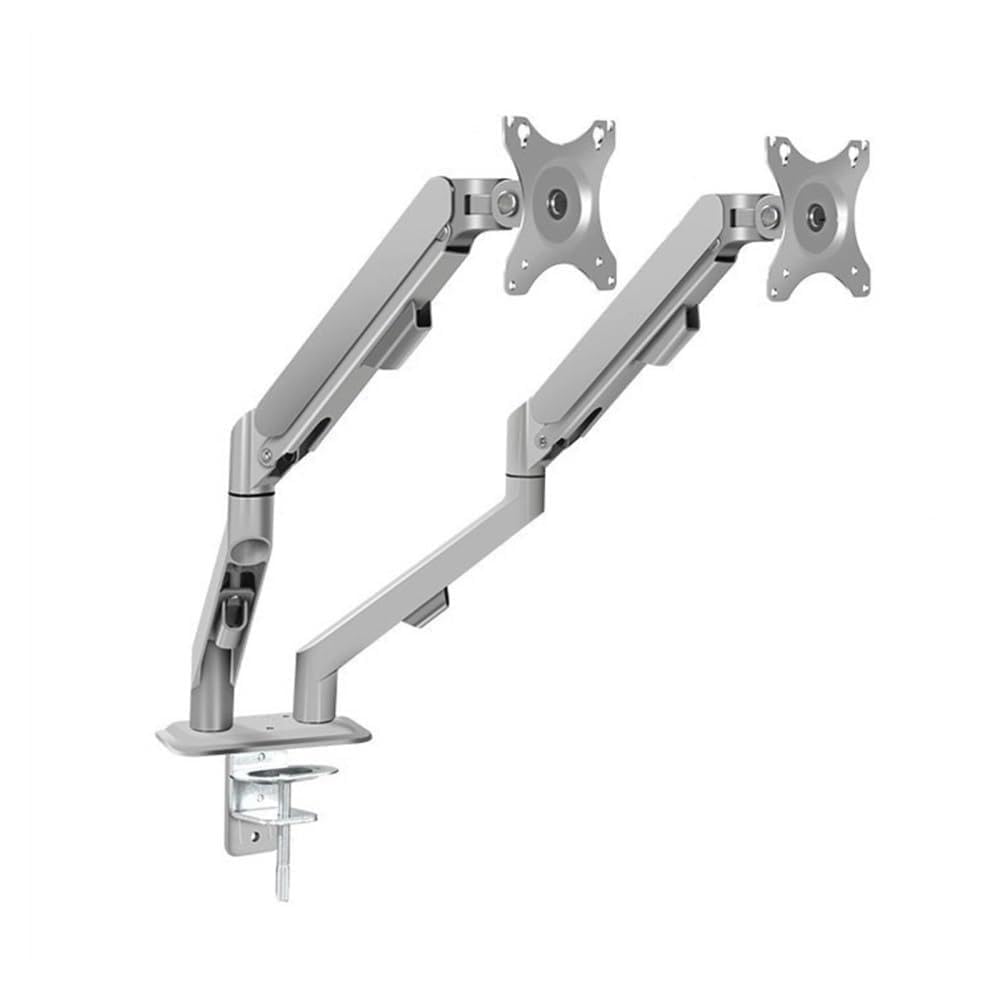 YNBSHGAA Monitor Stand, Dual Monitor Mount for Most 17-30 Inch Srceens, Each Arm Holds Max 19.8lbs, Height-Adjustable Gas Spring Stand with VESA 75mm or 100mm,Desk Accessories