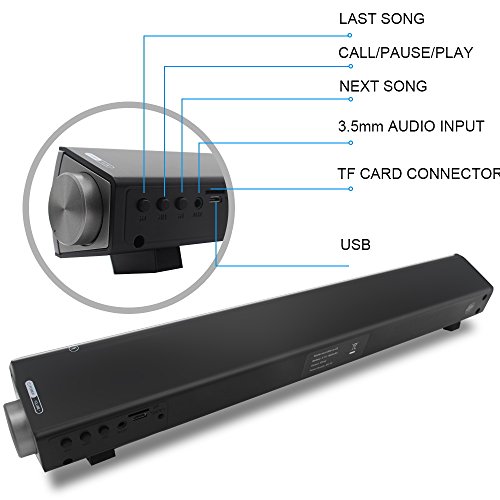 Jumphigh Computer Sound Bar, Wired And Wireless Laptop Speakers, Portable Bluetooth Speaker Usb Powered Small Soundbar With Loud Stereo Sound For Pc Cellphone Tablets Laptop Desktop #TOP1