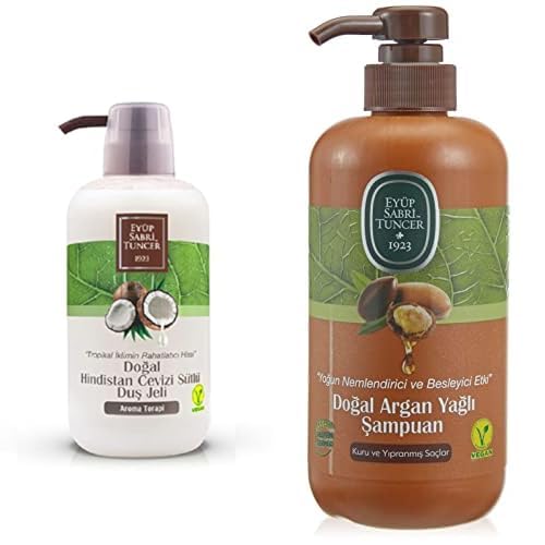 Eyüp Sabri Tuncer Doğal Hindistan Cevizi Sütlü Duş Jeli (600 Ml) xEyüp Sabri Tuncer Doğal Argan Yağlı Şampuan 600 ml