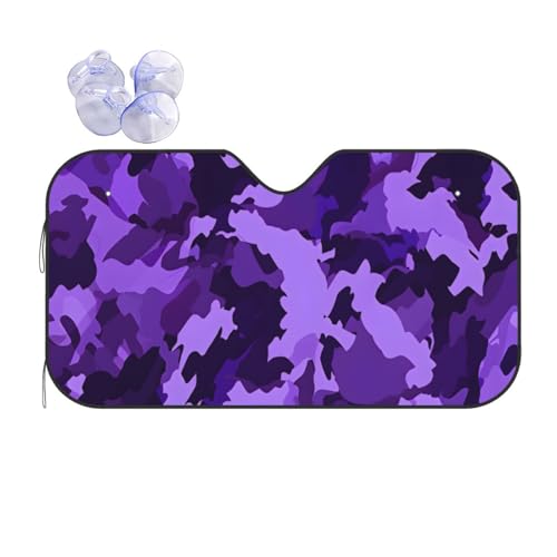 Parasol ventana delantera automóvil con aislamiento térmico portátil camuflaje morado