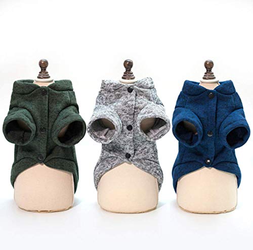 Hundepulli Hunde Bekleidung Hundemantel Haustiere Katze Welpen Winterjacke mit Brustschutz Winter Hundejacke Baumwolle Winterpulli Hundebekleidung für Outdoor Geschenk Freizeit Spazieren Grün XL