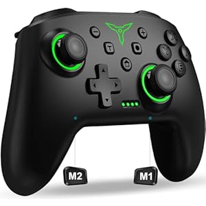 Switch Controller, Wireless Switch Controller Compatible with Switch Controller/Switch Lite/OLED, Wireless Switch Controllers Work with iOS/Android/PC with RGB Light, Programmable, TURBO & Wakeup
