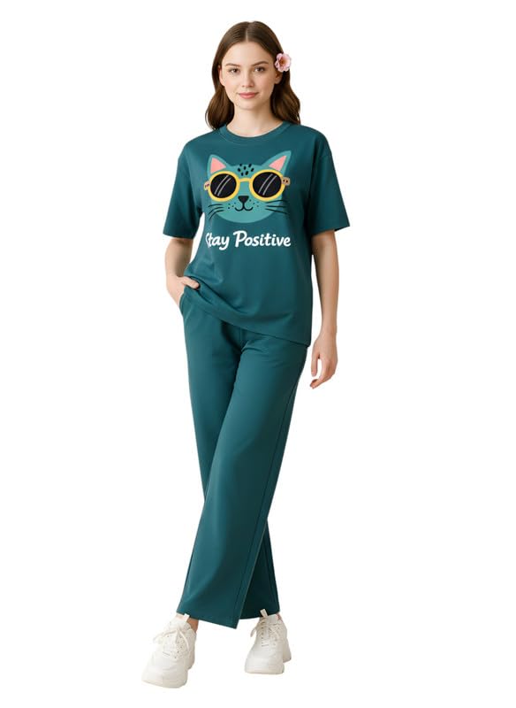 my swag Women Printed Cotton Night Suit/Casual Home Wear Nightwear Set/Half Sleeve Top & Pajama Set/Soft Cotton Sleepwear for Ladies/Plus Size Night Dress Set-picture-17