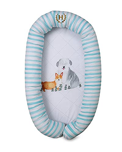 Baby Jalebi Personalized Soft Organic Cotton Baby Nest/Switcheroo (Woofington, Initials"H")