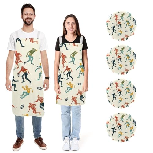 Tablier de cuisine rugby lot de 2 cadeaux parfaits homme femme
