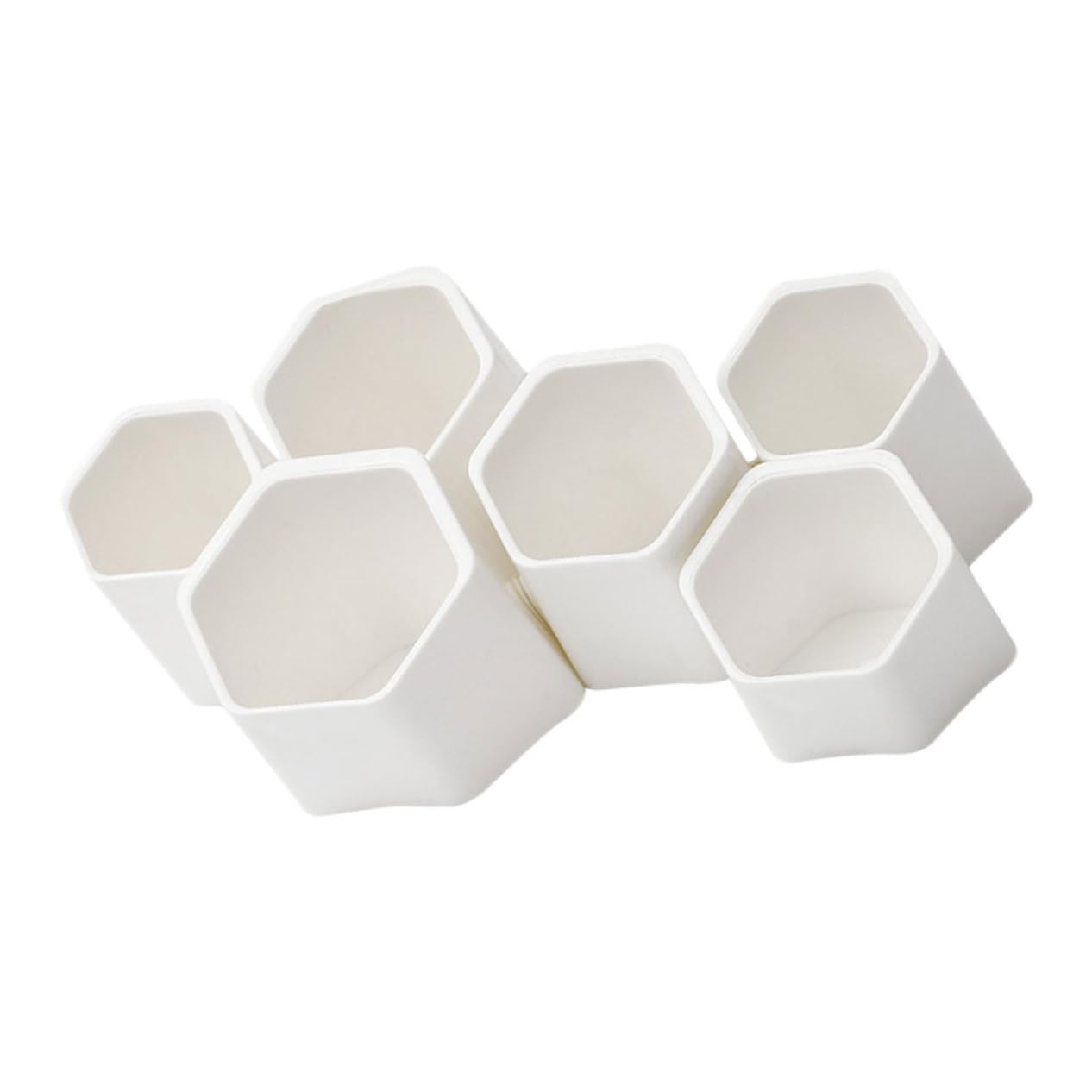 Boîte de rangement murale hexagonale en plastique blanc OSALADI pour bureau, lot de 6