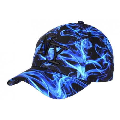 Casquette NY Flamme Bleue Noire Streetwear Fashion New York - Taille Unique - Bleu