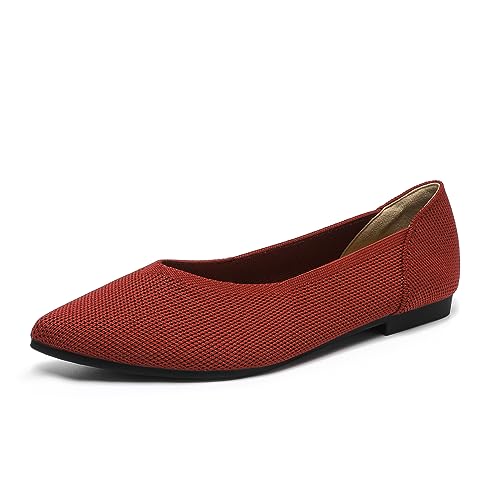 Image of Semwiss Women's Ballet Flats Comfortable Work Dressy Pointed Toe Shoes | Office-ready Comfort: Breathable Knit, Soft Memory Foam, Slip-on Lightweight, Foldable Flats for Business Casual & Formal
