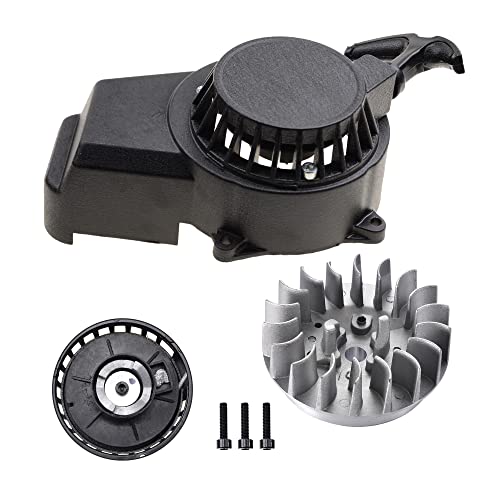 Goofit Aluminum Pull Start Recoil Starter With Flywheel And Screws For 2 Stroke 47Cc 49Cc Pocket Bike Mini Bike Dirt Bike Scooter Atv Quad Motorcycle #TOP5