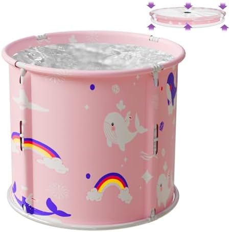 55" Foldable Bathtub For Adult And Kids, Portable Family Sauna SPA Soaking Bath Tub