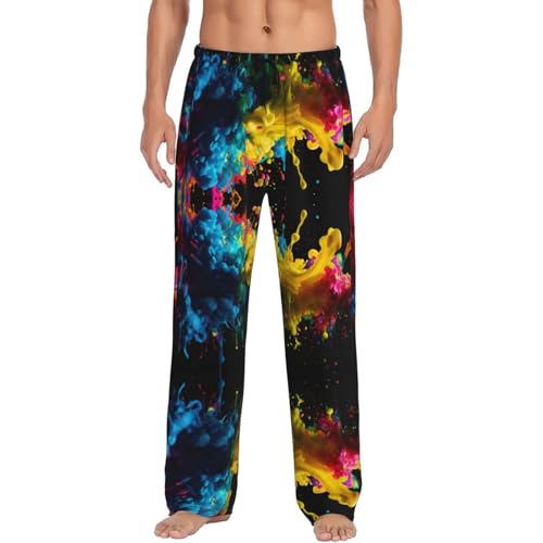 Pantalon de pyjama EdWal imprimé éclaboussures noir taille S à poches