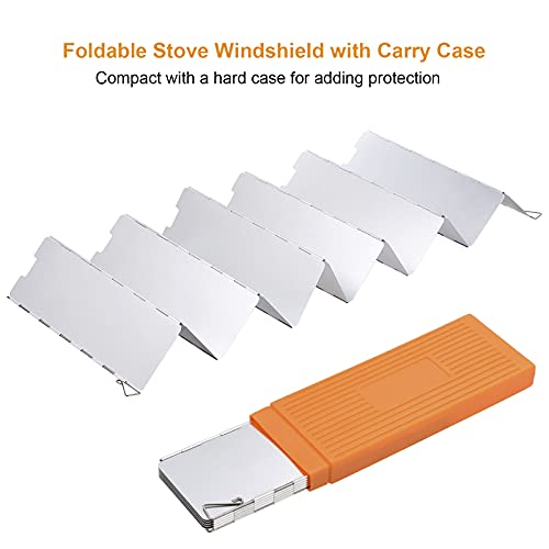 Camping Stove Windscreen Folding, 12 Plates Lightweight Camping Stove Windshield With Case Portable Camp Stove Windscreen Burner Windshield For Alcohol Stove Backpacking Stoves Butane Stoves #TOP3