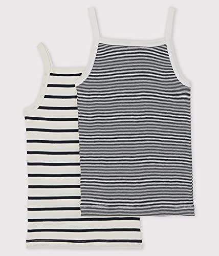 Petit Bateau Girls' Striped Organic Cotton Vest Tops - 2-Pack Style A01F7 Sizes 2-18 Years2
