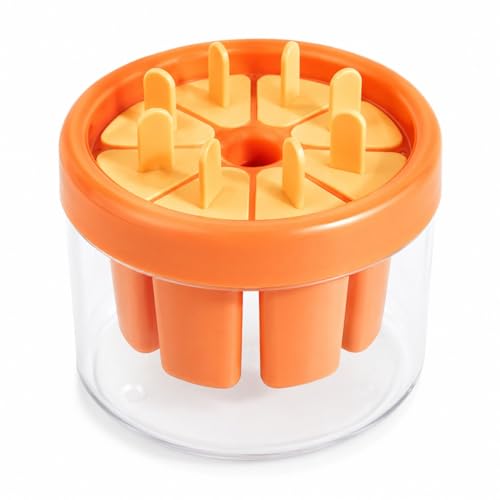 Image of BPA Free Ice Lolly and Kulfi Maker Set of 8 Reusable Popsicle Moulds Food Grade Plastic Ice Cream Popsicle Maker for Home Kitchen Multicolor (Peach)