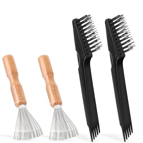 BOHUIZ 4 Stück Haarbürstenreiniger Set, Bürstenreiniger Haarbürste Haarbürsten Reiniger zum Entfernen Haaren von Bürsten Kämmen Badematten Teppichen BOHUIZ 4 Stück Haarbürstenreiniger Set, Bürstenreiniger Haarbürste Haarbürsten Reiniger zum Entfernen Haaren von Bürsten Kämmen Badematten Teppichen