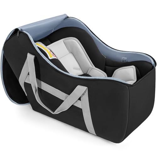 WELIDAY Padded Car Seat Bag Compatible with Most Nuna Pipa Car Seats UPPAbaby MESA V2 without Base & Chicco KeyFit 30 and Base, Car Seat Travel Bag for Airplanes