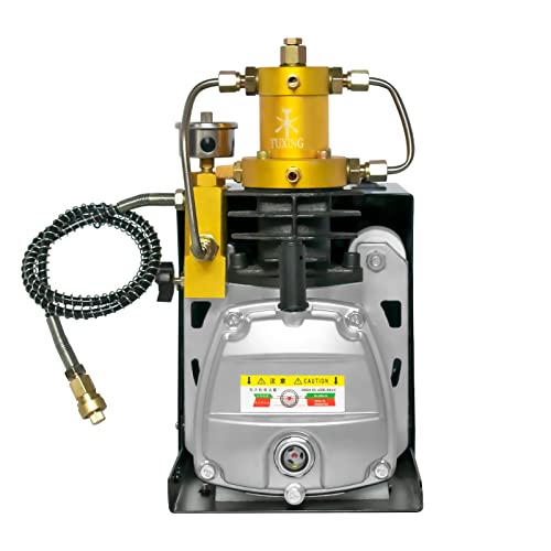 TUXING Pcp Luftkompressor, 4500Psi/30Mpa/300Bar Tauchkompressor, Hochdruck-Elektrokompressor mit Wasser/Ventilator Dual Cooling System für Pcp Luftgewehr, Tauchtank Aufladung Gold