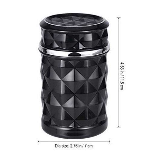 Image of Oshotto Fire Proof Car Portable Diamond Design Ashtray Compatible with Hyundai Creta 2020-2021 (Black)