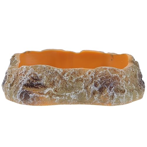 Abaodam Reptile Feeding Dish Compact Resin Water Bowl for Lizards Hedgehogs and Animals Safe and Convenient Design for Reptile Supplies for Tortoises and Geckos