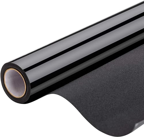 Blackout Window Film, Static Cling Window Tint 100% Light Blocking No-Glue Window Cover for Home Privacy, Room Darkening, Nap Time, Aquarium, Baby Room, Day Sleeping (Matte Black, 29.5x78.7 Inch)