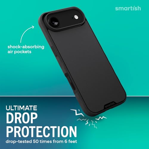Image of Smartish iPhone Air MagSafe Case + Screen Protector - Magnetic Slim Case - Protective Thin Grip Cover + 2-Pack Tempered Glass Screen Protectors for Apple iPhone Air - Black Tie Affair