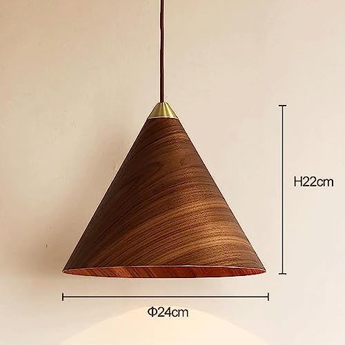 Luces colgantes de madera de nogal y lámparas de comedor con enchufe E27 para techo 5