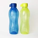  EcoEasy Tupperware Trinkflasche 2X 750ml Blau + Limette mit Schraubverschluss + Geschenk 1-2 Teile Zufallswahl