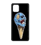 FunKaz Coque pour Samsung Galaxy Note 10 Lite   Ice Skull   Crâne Glace   Cône Crâne   Skull Art   Coque Noire TPU