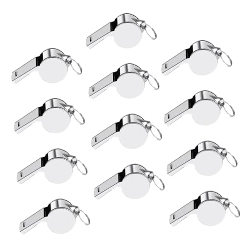 Set 12 Silbatos de Acero Inoxidable para Árbitro con Cordones miniatura 1