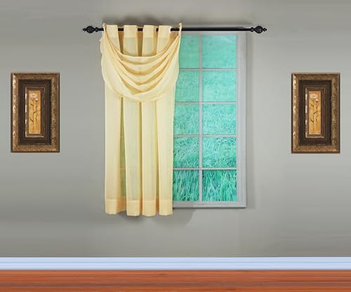 Image of Today's Curtain, Emelia Grommet Sheer Panel 63 inch Gold, 59 inch W x 63 inch L