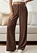 PRETTYGARDEN Womens Palazzo Pants Summer Fashion 2026 High Waisted Wide Leg Drawstring Flowy Beach Trousers with Pockets (Brown,XX-Large)