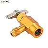 Aupoko R-134A Can Tap, R134A Dispenser Puncturing Valve AC Refrigerant Bottle Opener with 1/4’’ SAE Male to 1/2" Acme Female Thread Connect R12 R22 Manifold for AC Charging (1/2’’ to1/4’ Thread) #4