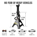 Torin 3 Ton (6,000 LBs) Capacity Steel Jack Stands, 2 Pack, Black, AT43202B - Image 5