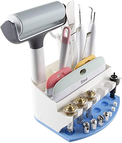 Image of Organizer for Cricut Tools and Accessories Blade Holder Caddy,Storage Compatible with Cricut Maker Blades /QuickSwap Tip /Explore DeepCut Blade(Blue)