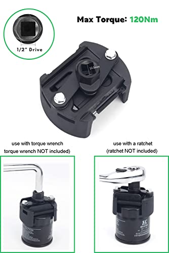 Zsselec Adjustable Oil Filter Wrench Set Heavy Duty Oil Filter Removal Tool Kit Universal Oil Filter Cap Socket Set (60-80Mm) #TOP4
