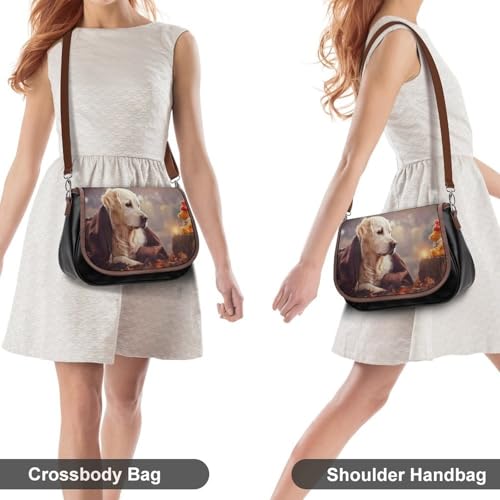 Cute Labrador Funny Pattern Crossbody Bag Anti-Theft Side Shoulder Bags Adjustable Leather Messenger Bag Unisex4