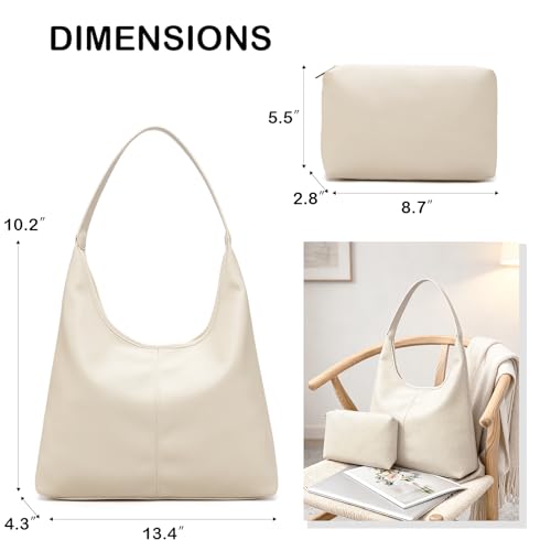 Bolso Hobo para mujer de piel vegana suave y espacioso miniatura 5