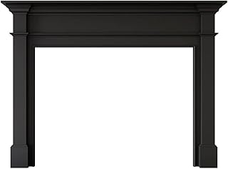 Modern Ember Lakeport Traditional Wood Fireplace Mantel Surround Kit, Bl...
