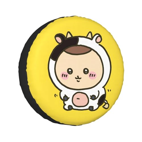 タイヤカバー ちいかわ くりまんじゅう スペアタイヤカバー おしゃれ タイヤ収納 防塵 防水 防紫外線 日焼け止 汚れ防止 劣化対策 タイヤバッグ 持ち運び便利 取付簡単 カー用品 14〜17インチ 屋外 軽自動車 普通車 汎用 14インチ:直径60-69