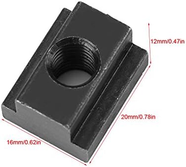 5pcs T-Slot Nuts Black Oxide Finish T-Slot Nuts Tapped Through M8/M10 Threads Fit into T-slots in Machine Tool Tables(M8)