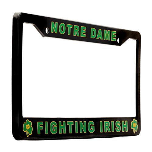 EliteAuto3K Notre Dame Fighting Irish License Plate Frame Cover – Black – 12.25” x 6.25” - - Ideal Gift for Sports Fans & Supporters – Slim Design