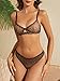 Lilosy Sexy Mesh Sheer Underwire Push Up Women Lingerie Set Cheetah See Through Bachelorette Bra Panty 2 Piece Leopard Medium