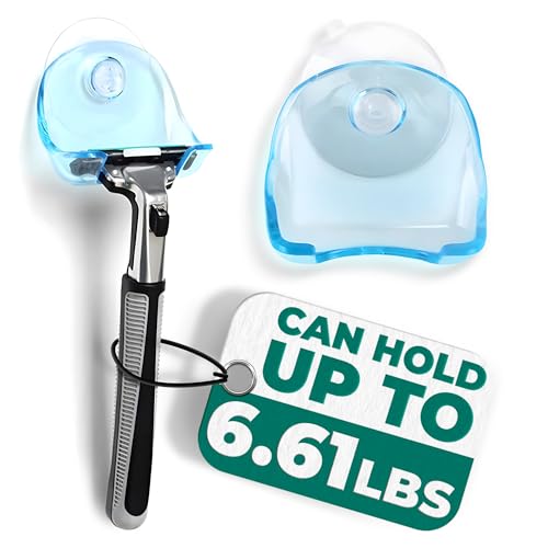 Razor Holder for Shower Wall | Clear Shaver Hook With Suction Grips for Storage | Transparent Holder for Men and Women